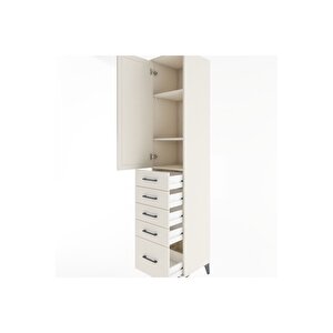 Hyperion Dolap 3 Raflı 5 Çekmeceli Tek Kapaklı 44x44x221 Aytaşı-aytaşı