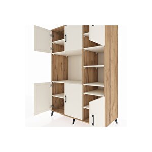 Kronos Dolap 10 Raflı 6 Kapaklı 132x59x195 Çam-aytaşı/aytaşı