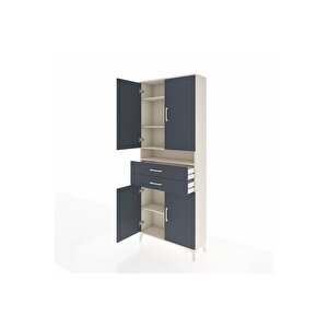 Arges Dolap 5 Raflı 2 Çekmeceli 4 Kapaklı 88x30x221 Aytaşı-antrasit