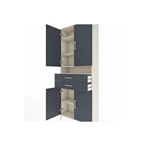 Arges Dolap 5 Raflı 2 Çekmeceli 4 Kapaklı 88x30x221 Aytaşı-antrasit