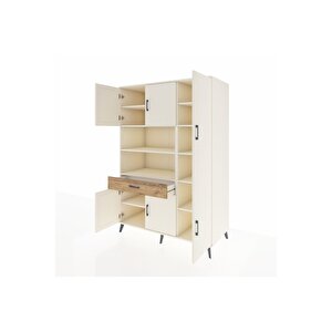 Kronos Dolap 10 Raflı Tek Çekmeceli 6 Kapaklı 132x59x195 Aytaşı-aytaşı/çam