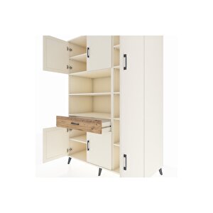 Kronos Dolap 10 Raflı Tek Çekmeceli 6 Kapaklı 132x59x195 Aytaşı-aytaşı/çam