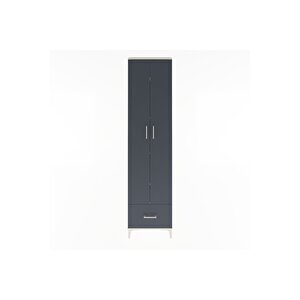 Arges Dolap 5 Raflı Tek Çekmeceli 2 Kapaklı 60x30x243 Aytaşı-antrasit