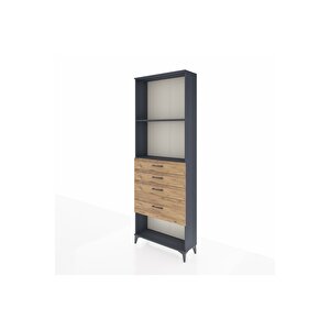 Arges Dolap 2 Raflı 4 Çekmeceli 88x30x243 Antrasit-çam