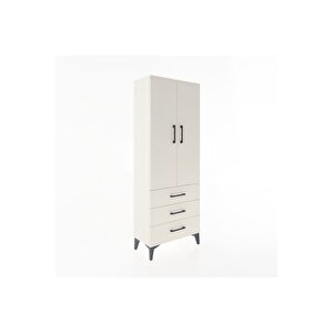 Arges Dolap 4 Raflı 3 Çekmeceli 2 Kapaklı 60x30x163 Aytaşı-aytaşı