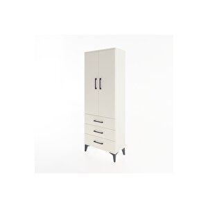 Arges Dolap 4 Raflı 3 Çekmeceli 2 Kapaklı 60x30x163 Aytaşı-aytaşı