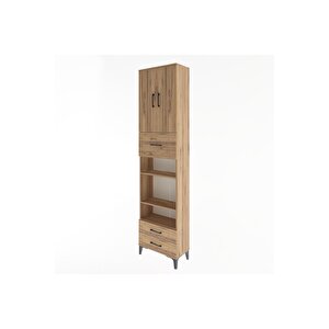Arges Dolap 5 Raflı 3 Çekmeceli 2 Kapaklı 60x30x243 Çam-çam