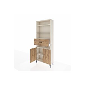 Arges Dolap 5 Raflı Tek Çekmeceli 2 Kapaklı 88x30x221 Aytaşı-çam