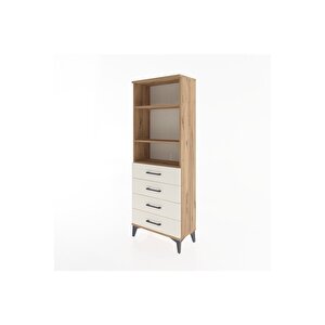Arges Dolap 2 Raflı 4 Çekmeceli 60x30x163 Çam-aytaşı