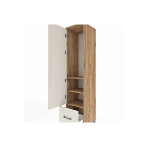 Hyperion Dolap 3 Raflı Tek Çekmeceli Tek Askılı 44x44x195 Çam-aytaşı