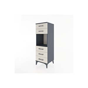 Hyperion Dolap Tek Raflı 5 Çekmeceli 44x44x134 Antrasit-aytaşı