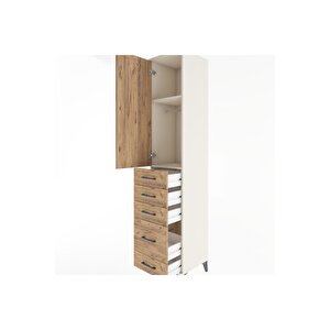Hyperion Dolap 2 Raflı 5 Çekmeceli Tek Askılı 44x44x221 Aytaşı-çam