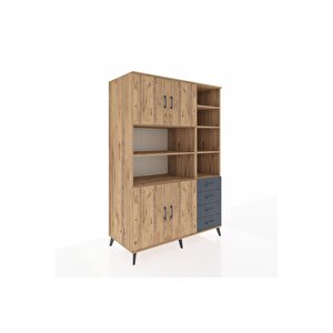 Kronos Dolap 9 Raflı 4 Çekmeceli 4 Kapaklı 132x59x195 Çam-çam/antrasit