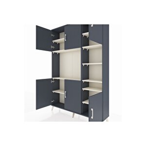 Arges Dolap 10 Raflı 6 Kapaklı 132x30x195 Antrasit-antrasit/aytaşı