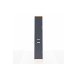 Hyperion Dolap 4 Raflı 2 Çekmeceli Tek Askılı 44x44x243 Çam-antrasit