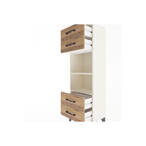 Arges Dolap 2 Raflı 4 Çekmeceli 44x30x134 Aytaşı-çam