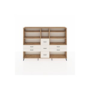 Arges Dolap 8 Raflı 7 Çekmeceli  220x30x163 Çam-çam/aytaşı