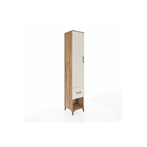 Hyperion Dolap 3 Raflı Tek Çekmeceli Tek Askılı 44x44x243 Çam-aytaşı