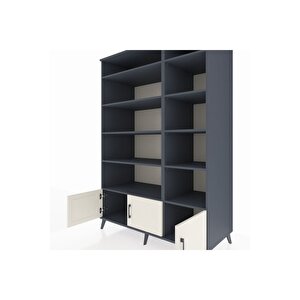 Kronos Dolap 10 Raflı 3 Kapaklı 132x59x195 Antrasit-aytaşı/antrasit