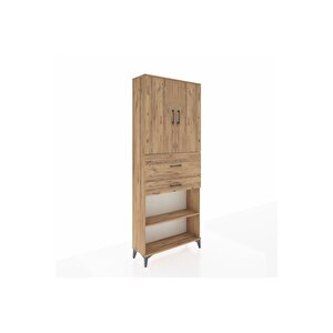 Arges Dolap 4 Raflı 2 Çekmeceli 2 Kapaklı 88x30x221 Çam-çam