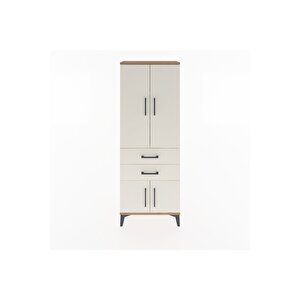 Arges Dolap 3 Raflı 2 Çekmeceli 4 Kapaklı 60x30x163 Çam-aytaşı