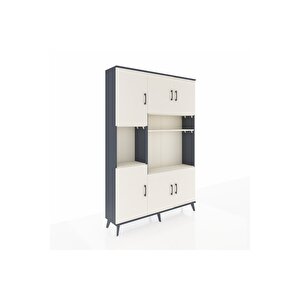 Arges Gardrop 9 Raflı 6 Kapaklı 132x30x195 Antrasit-aytaşı