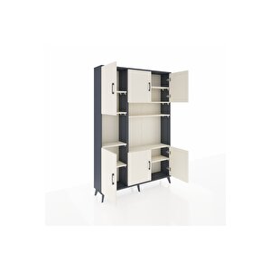 Arges Gardrop 9 Raflı 6 Kapaklı 132x30x195 Antrasit-aytaşı