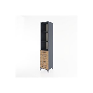 Hyperion Dolap 3 Raflı 4 Çekmeceli 44x44x221 Antrasit-çam