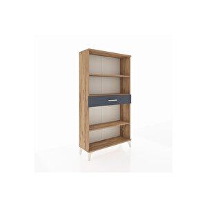 Arges Dolap 3 Raflı Tek Çekmeceli 88x30x163 Çam-antrasit