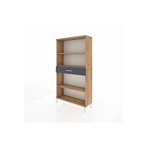 Arges Dolap 3 Raflı Tek Çekmeceli 88x30x163 Çam-antrasit