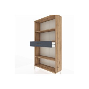 Arges Dolap 3 Raflı Tek Çekmeceli 88x30x163 Çam-antrasit