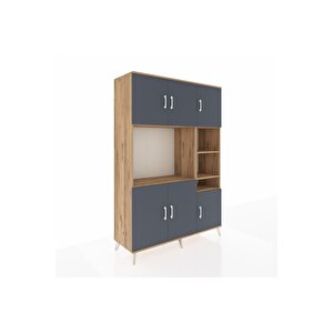 Hyperion Dolap 10 Raflı 6 Kapaklı 132x44x195 Çam-antrasit/çam