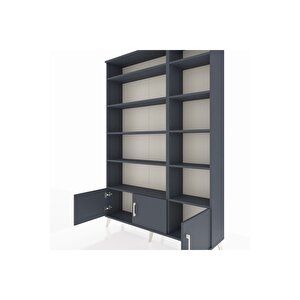 Arges Gardrop 10 Raflı 3 Kapaklı 132x30x195 Antrasit-antrasit