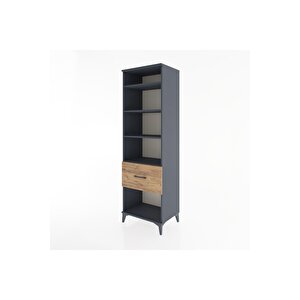 Hyperion Dolap 4 Raflı Tek Çekmeceli 60x44x195 Antrasit-çam