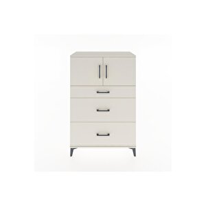 Hyperion Dolap Tek Raflı 3 Çekmeceli 2 Kapaklı 88x44x134 Aytaşı-aytaşı