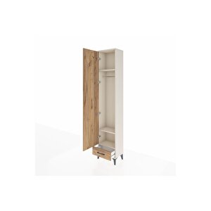 Arges Dolap 3 Raflı Tek Çekmeceli Tek Askılı 44x30x221 Aytaşı-çam