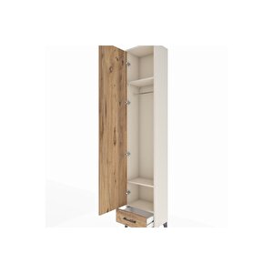 Arges Dolap 3 Raflı Tek Çekmeceli Tek Askılı 44x30x221 Aytaşı-çam