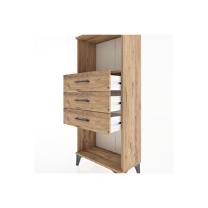 Hyperion Dolap Tek Raflı 3 Çekmeceli 60x44x134 Çam-çam