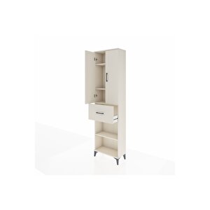 Arges Dolap 4 Raflı Tek Çekmeceli 2 Kapaklı 60x30x221 Aytaşı-aytaşı