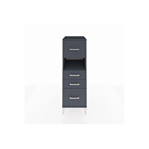 Kronos Dolap Tek Raflı 4 Çekmeceli 44x59x134 Antrasit-antrasit