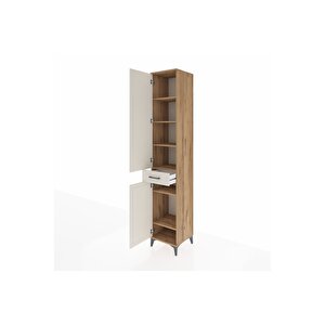 Hyperion Dolap 6 Raflı Tek Çekmeceli 2 Kapaklı 44x44x243 Çam-aytaşı