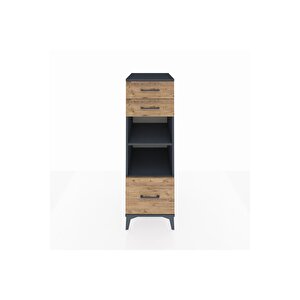 Kronos Dolap 2 Raflı 3 Çekmeceli 44x59x134 Antrasit-çam