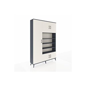 Arges Dolap 10 Raflı 5 Kapaklı 132x30x195 Antrasit-aytaşı/antrasit