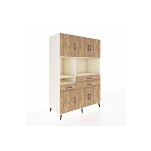 Kronos Dolap 9 Raflı 3 Çekmeceli 6 Kapaklı 132x59x195 Aytaşı-çam/çam