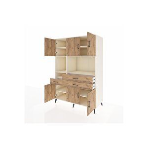 Kronos Dolap 9 Raflı 3 Çekmeceli 6 Kapaklı 132x59x195 Aytaşı-çam/çam