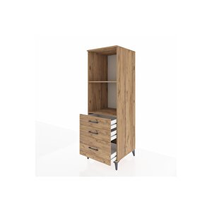 Kronos Dolap 2 Raflı 3 Çekmeceli 60x59x182 Çam-çam