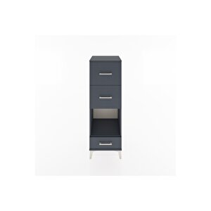 Hyperion Dolap Tek Raflı 3 Çekmeceli 44x44x134 Antrasit-antrasit