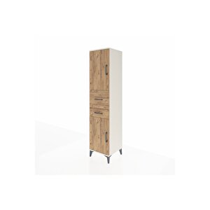 Hyperion Dolap 4 Raflı 2 Çekmeceli 2 Kapaklı 44x44x195 Aytaşı-çam