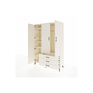 Hyperion Gardrop 6 Raflı 3 Çekmeceli Tek Askılı 132x44x195 Aytaşı-aytaşı