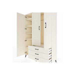 Hyperion Gardrop 6 Raflı 3 Çekmeceli Tek Askılı 132x44x195 Aytaşı-aytaşı